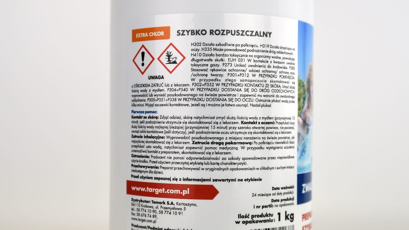 Extra Chlor Granulat Zwalcza Glony, Bakterie i Grzyby 1 kg Target - obrazek 3
