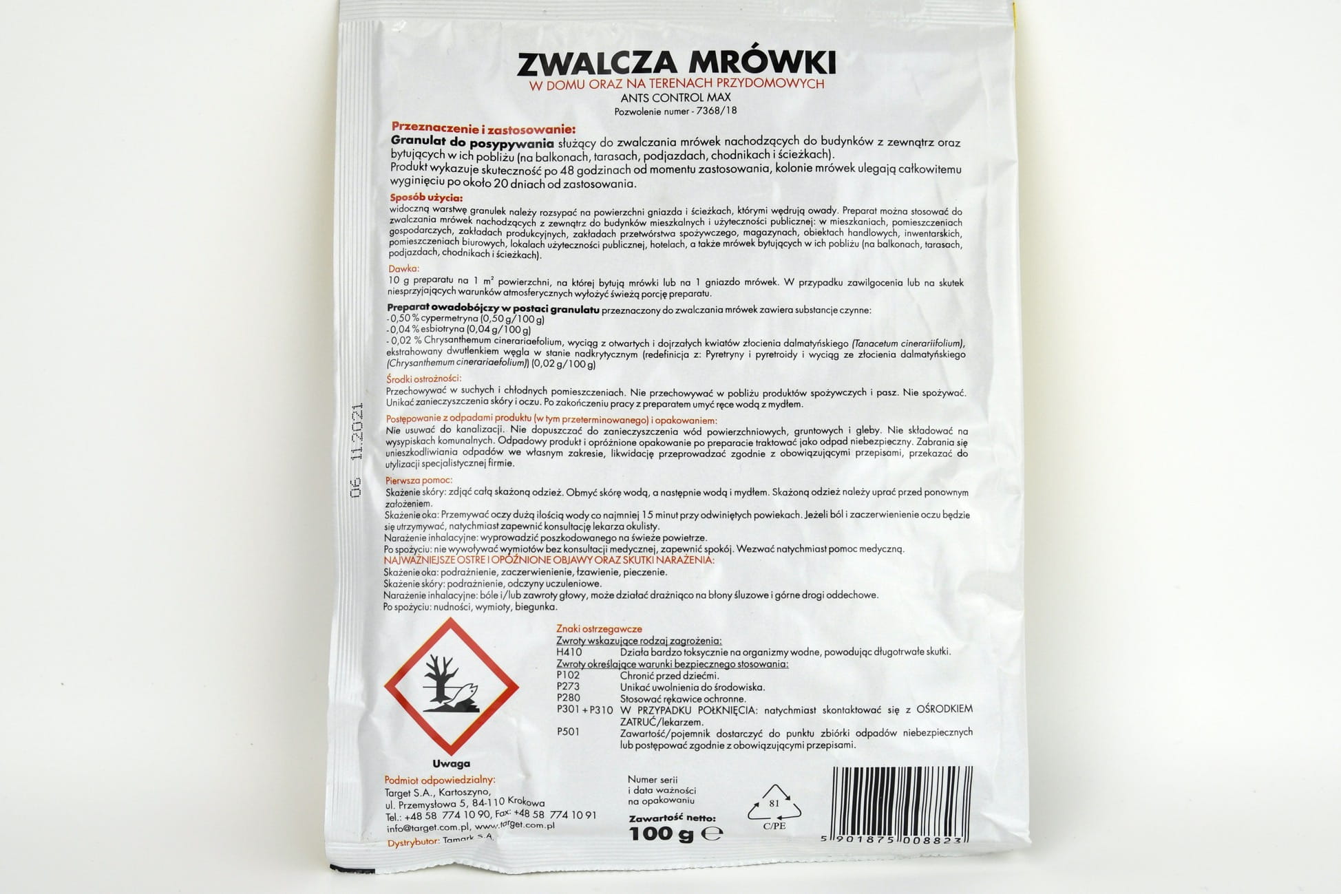 Ants Control Granulat Na Mrówki 100 g Target Saszetka - obrazek 2