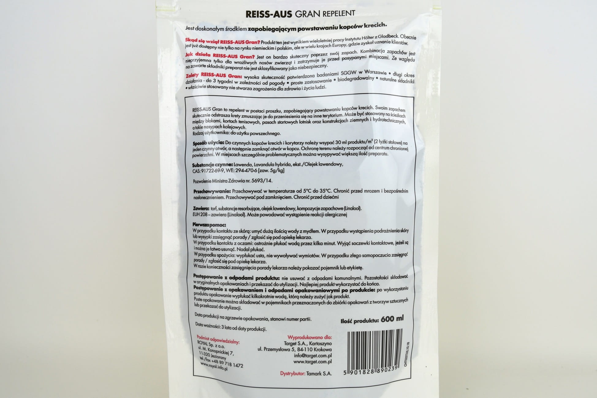 Reiss Aus Granulat Odstraszaj¹cy Krety 600 ml Target - obrazek 2