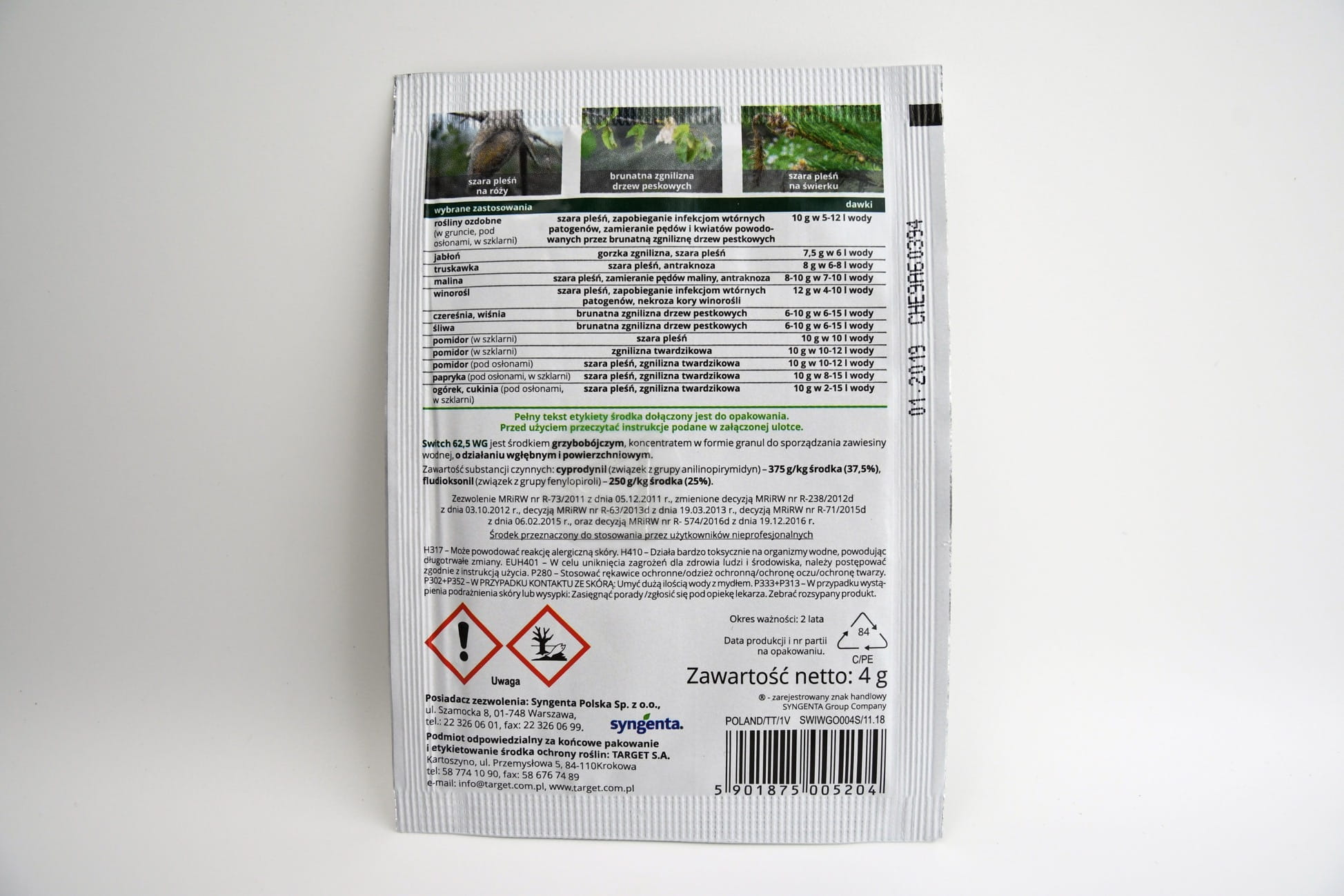 Switch 62,5 WG Zwalcza Szar¹ Pleñ i Inne Choroby Rolin Ozdobnych 4 g Target - obrazek 2