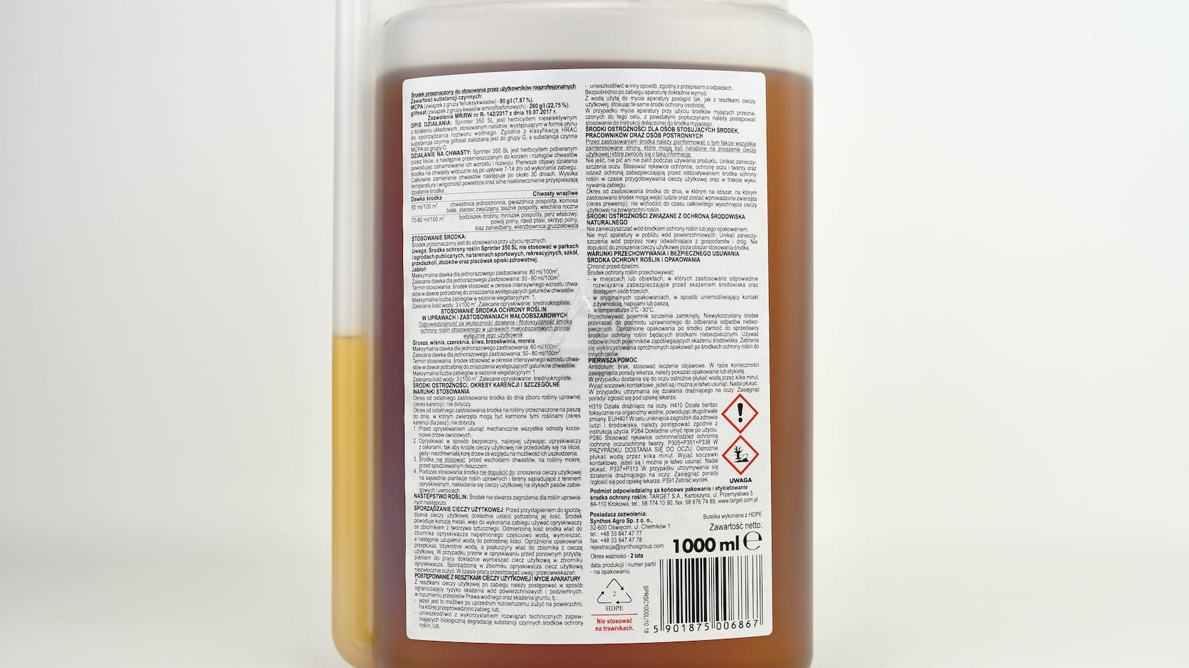 Sprinter 350 SL rodek Chwastobójczy Totalny 1 l Target - obrazek 2