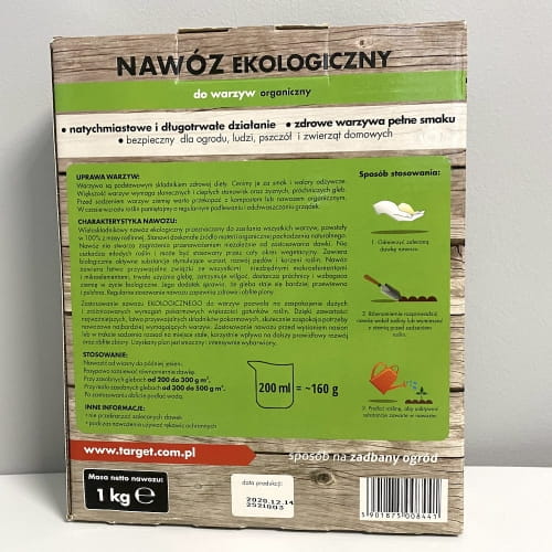 Nawóz Do Warzyw Ekologiczny 1 kg Target - obrazek 2