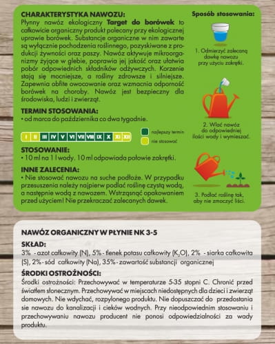 P³ynny Nawóz Do Borówek Ekologiczny 1 l Target - obrazek 2