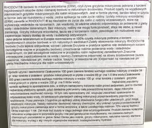 Mikoryza Rhodovit Do Rolin Wrzosowatych 300 g Symbiom - obrazek 3
