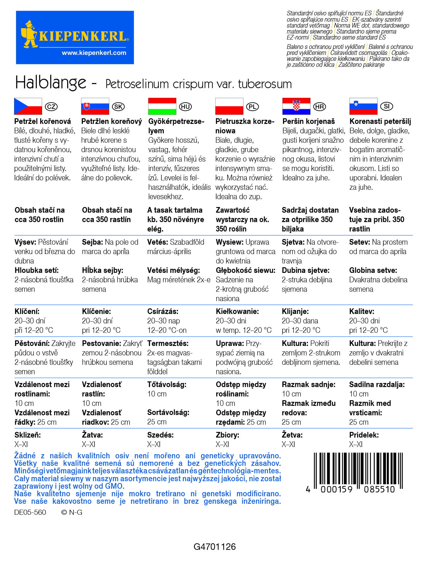 Pietruszka Korzenna Halblange - Kiepenkerl - obrazek 5