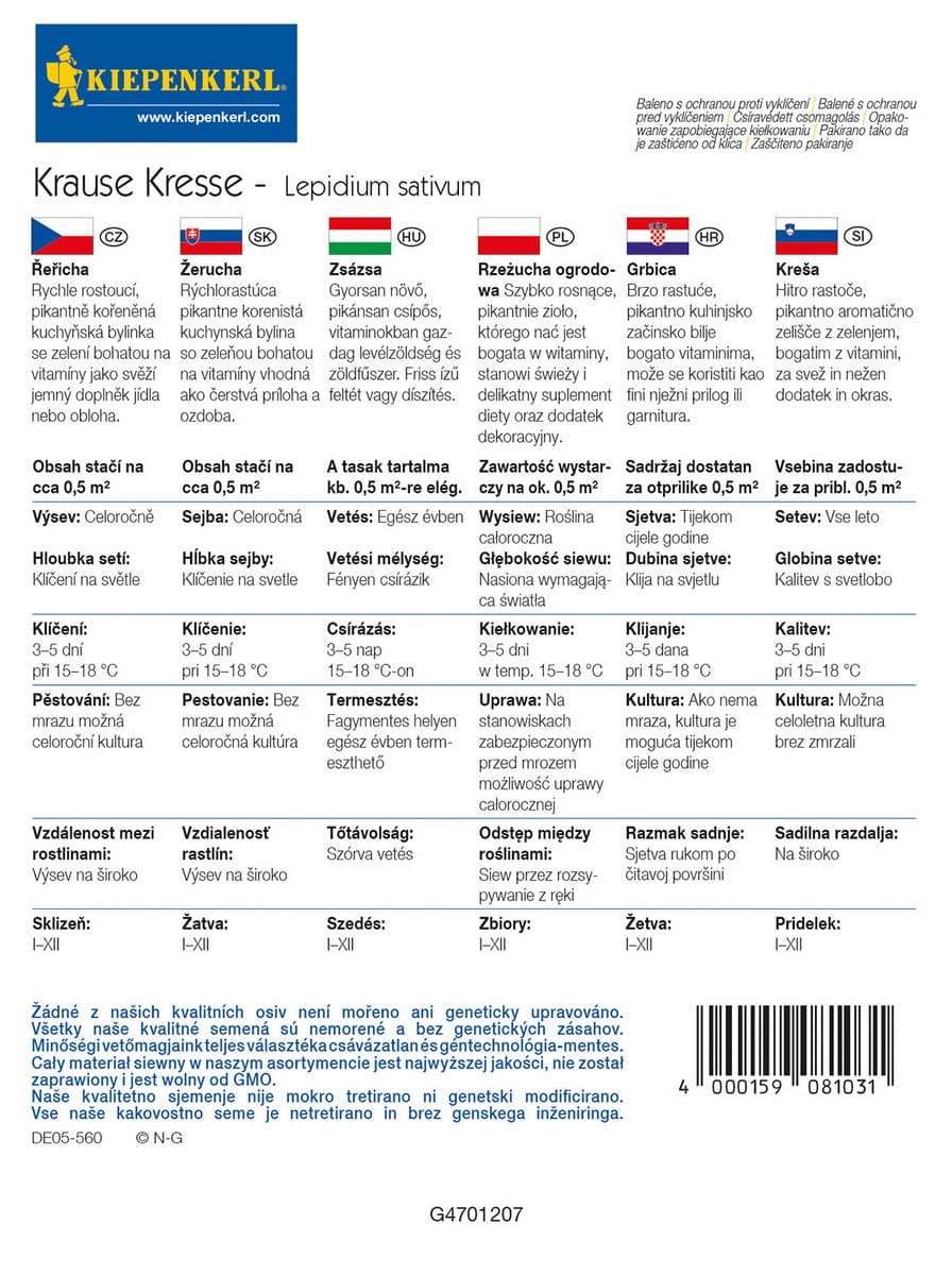Rze¿ucha 'Krause Kresse' Ca³oroczna Kiepenkerl - obrazek 2