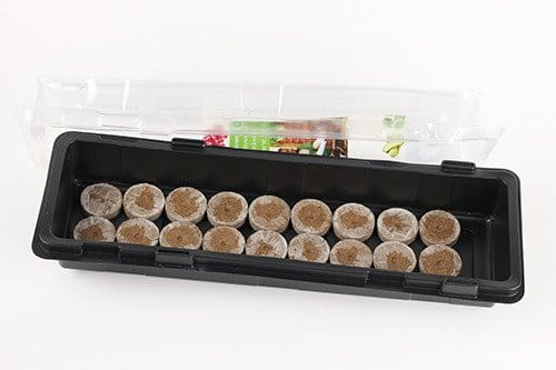 Zestaw Do Wysiewu Miniszklarenka + Kr¹¿ki Torfowe Jiffy 18 szt.