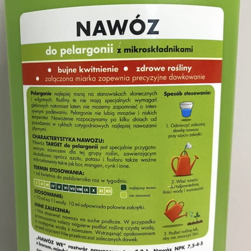 P³ynny Nawóz Do Pelargonii Intensywne Barwy 0,5 l Target - obrazek 2