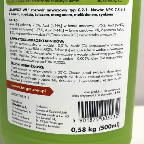 P³ynny Nawóz Do Pelargonii Intensywne Barwy 0,5 l Target - obrazek 3