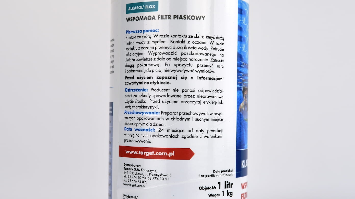 Alkasol Flox Klaruje Wodê Basenow¹ 1 l Target - obrazek 3